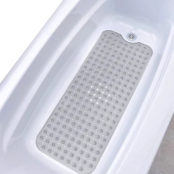 

Non Slip PVC Sucker Bathroom Products Bath Mat Bathroom Carpet Safety Shower Tub With Suction Cups Transparent