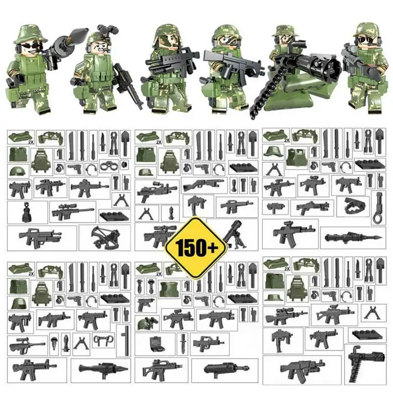 6 шт. военные сборные строительные блоки игрушки головоломка сборка камуфляж Geely