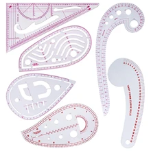 6 шт., французская Метрическая линейка, пластиковые швейные инструменты, кривая форма, измерительная линейка для швейных принадлежностей, 6 стилей