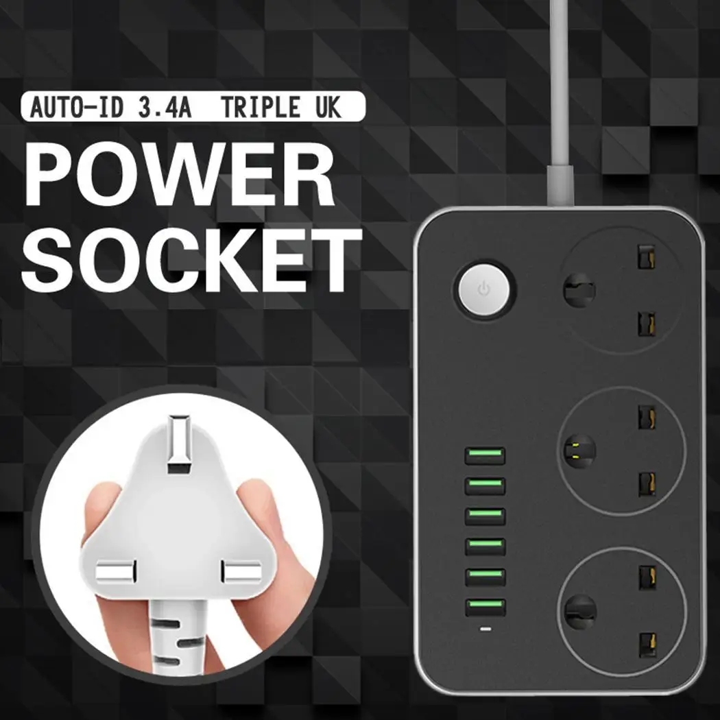 

SK3662 As 2500W the USB Multi-bit UK 2m shown 10A 100V Multi-function picture 250V Power Socket 13A