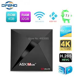 A5X MAX + плюс Смарт ТВ Box 4 Гб Оперативная память 32 ГБ Встроенная память RK3328 Android 7,1 4 ядра BT4.1 2,4 г/5G Wi-Fi Media Player HD2.0 OTT Декодер каналов кабельного