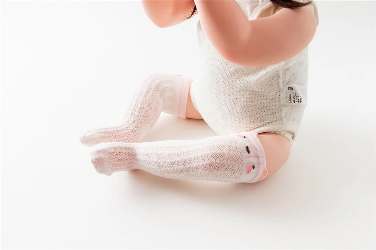 Новые летние носки для малышей, тонкие сетчатые длинные носки, колье, детские Нескользящие дышащие хлопковые носки для детей