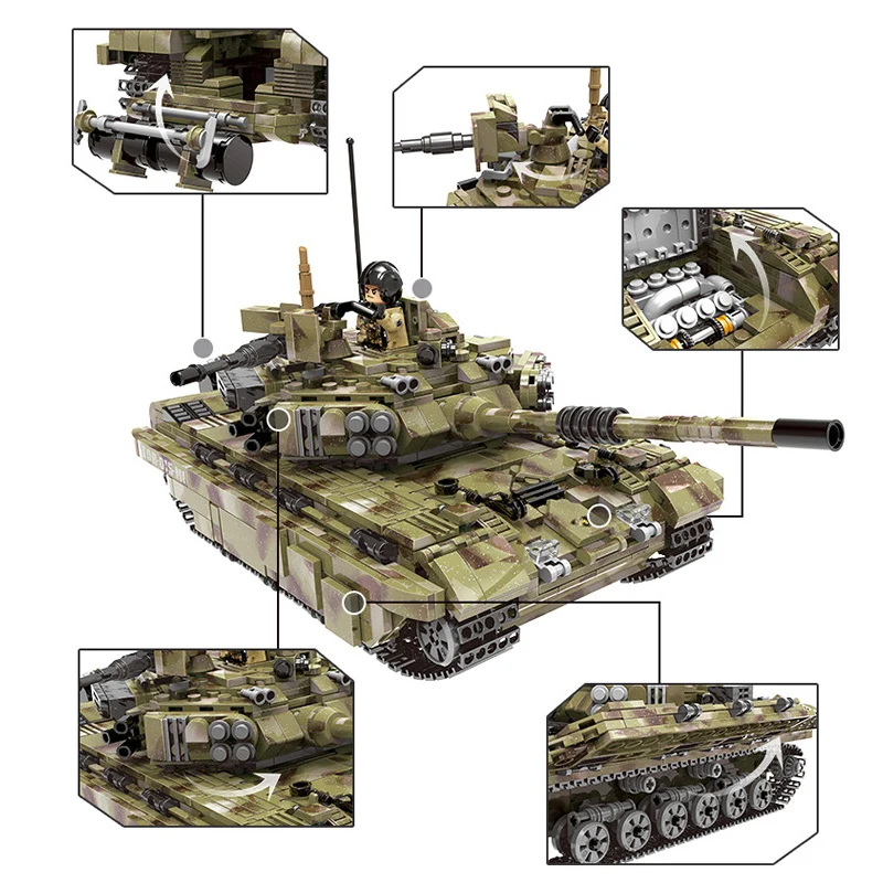 1000+pcs Military Tank Building Blocks Army soldier weapon bricks children Toys Simulated War Machine gift Compatible Legoing