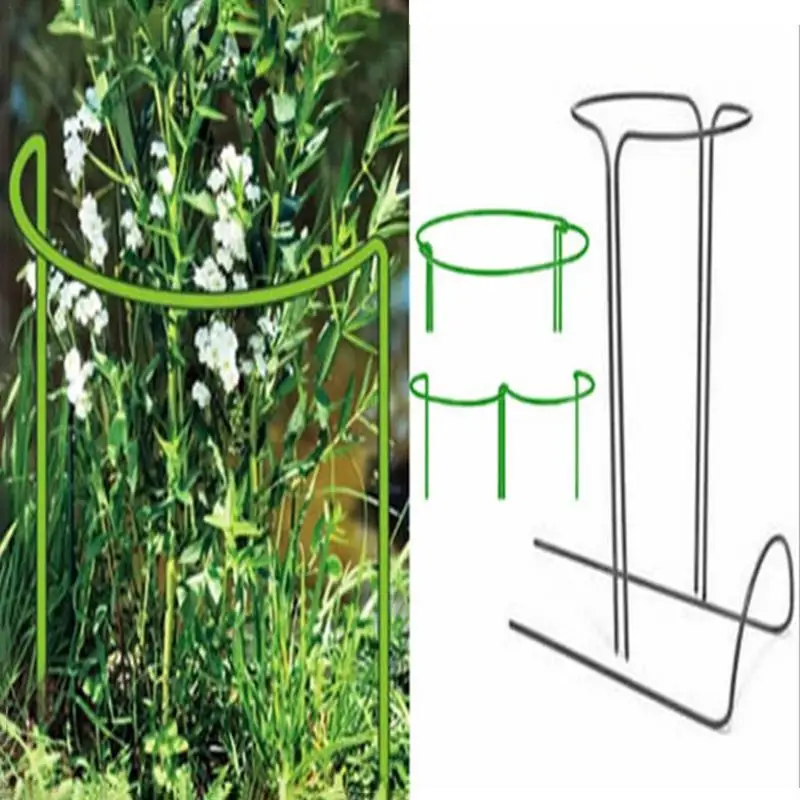 

2PCs Small Garden Plant Support Iron Ring Strong And Durable Ring Use For Clematis Morning Glory Lily Tomato Cucumber Sweet-Pea