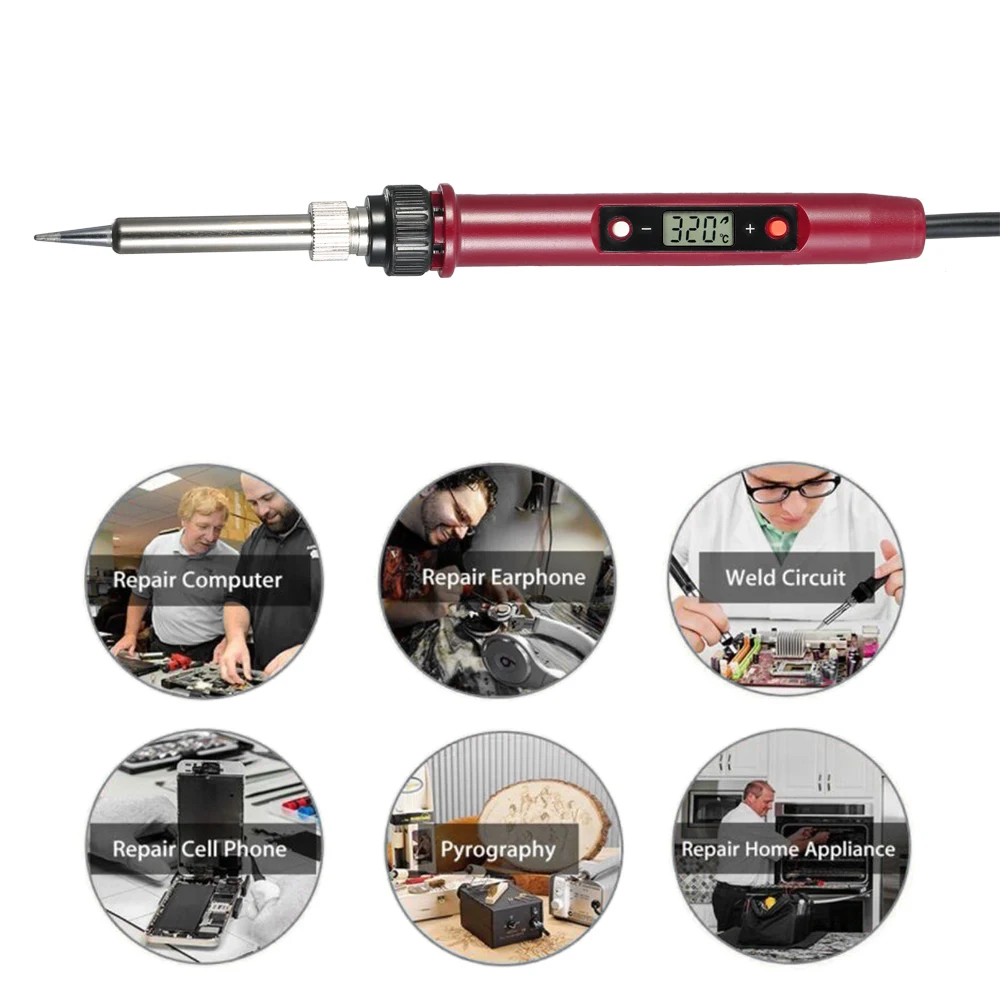80W Electric Soldering Irons LCD Digital Temperature Adjustable
