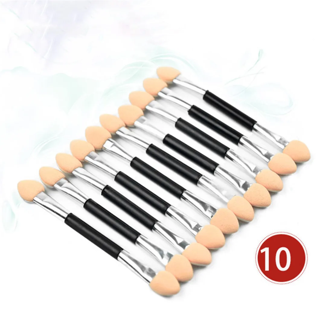 

Shellhard HOT SALE 10Pcs Makeup Double-end Eye Shadow Eyeliner Brush Sponge Applicator Tool Cosmetic Eyeshadow Brush For Women