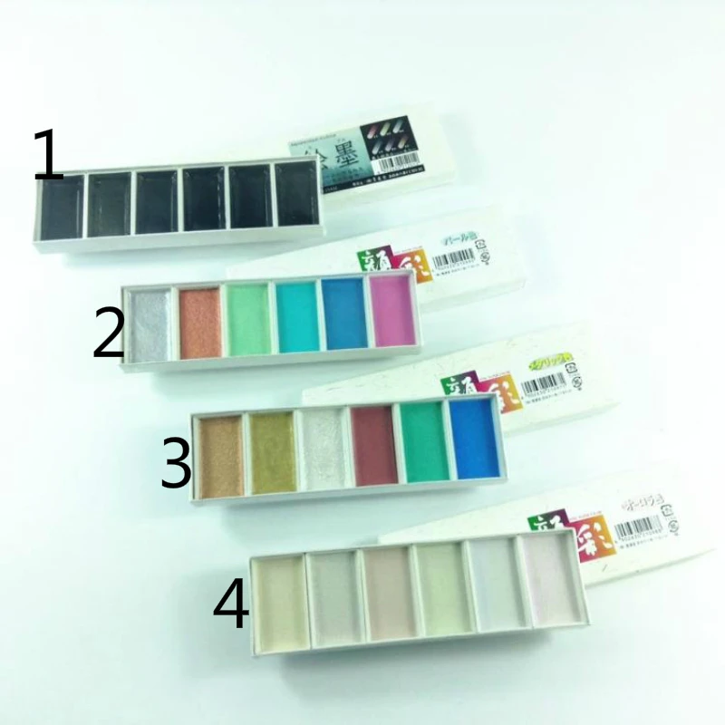 

6 colors metal color, pearl color, solid color watercolor paints