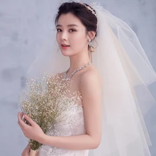 LPTUTTI пушистый многослойный короткий параграф Mantilla свадебный головной убор аксессуары свадебная вуаль с расческой