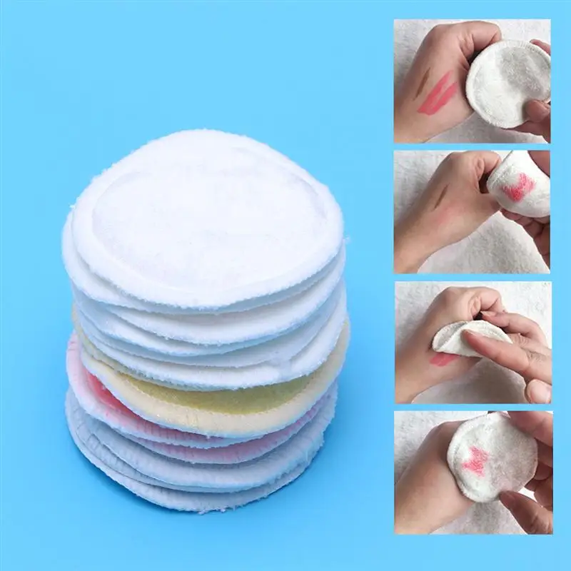 

15 Pcs Assorted Bamboo Makeup Remover Three Layers Pads Reusable Soft Facial and Skin Care Wash Cloth Pads
