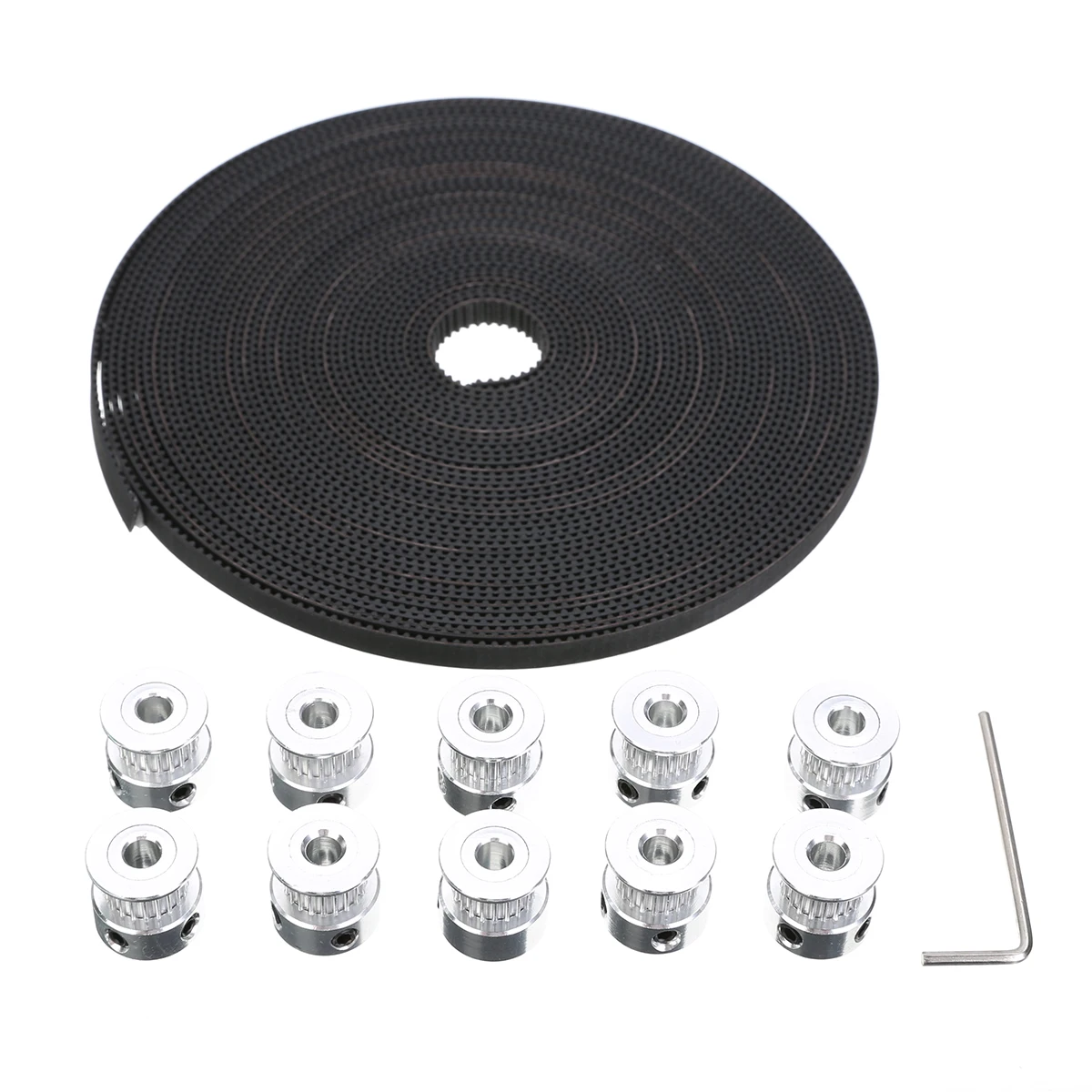 

1 Set 10m GT2 Reinforced Timing Belt 20 Teeth Pulley Bore 5mm Belt for CNC 3D Printer Machine Accessories