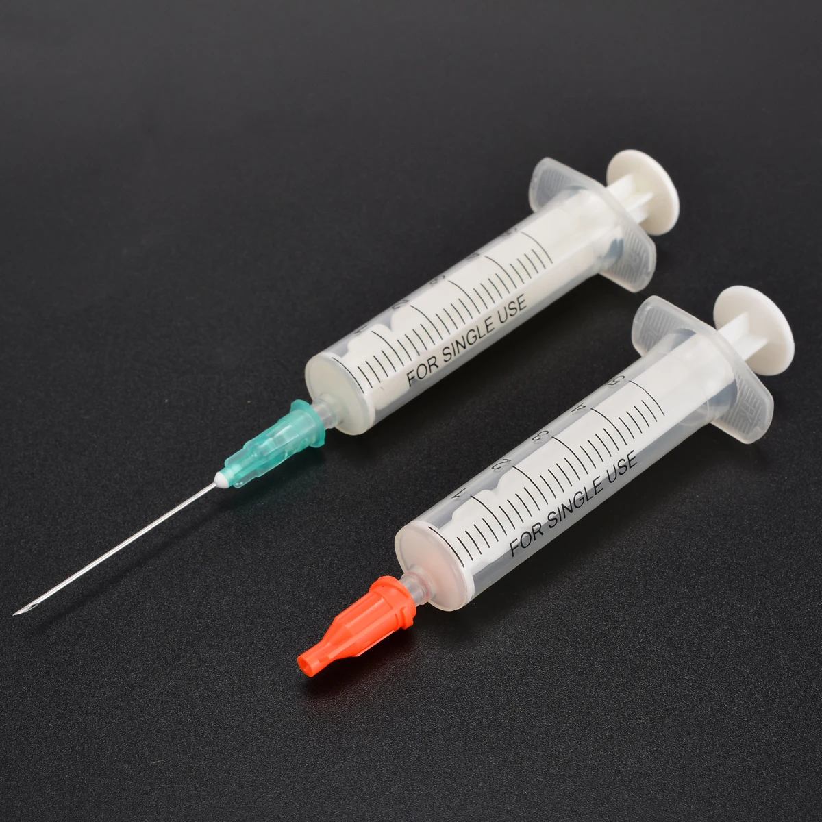 

5 Set New Disposable Plastic Syringes 5ml + 21G Needle + Red Cap For Industrial Manufacture Measuring Syringe Tool