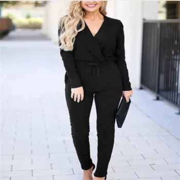 

Women Casual Jumpsuit Romper Bodysuits Ladies Long Sleeve Playsuits Trousers Pants Playsuit Bodysuit