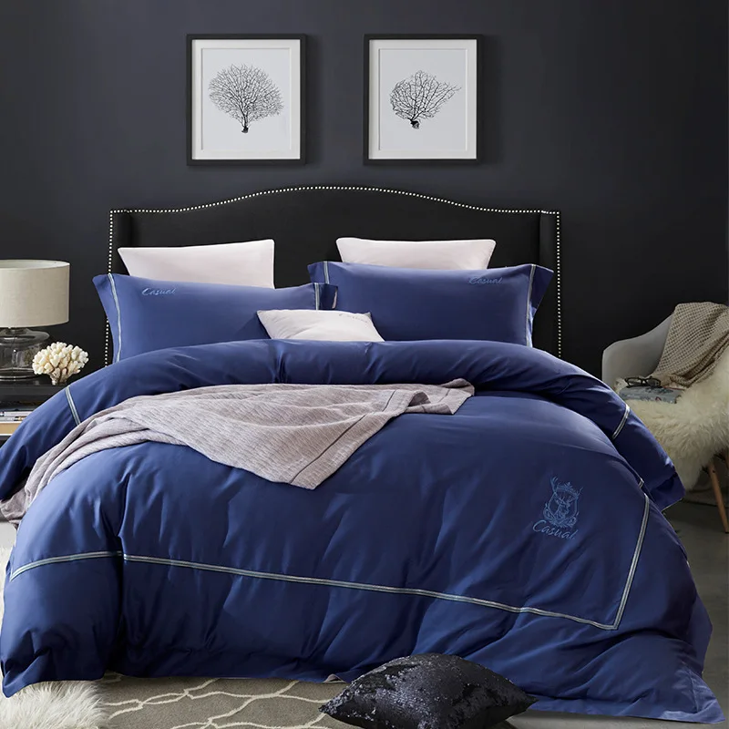 

Casual Home 60 a Long-Staple Cotton Embroidered Family of Four Frigid Wind Minimalist a Nordic Embroidered Cotton Bedding