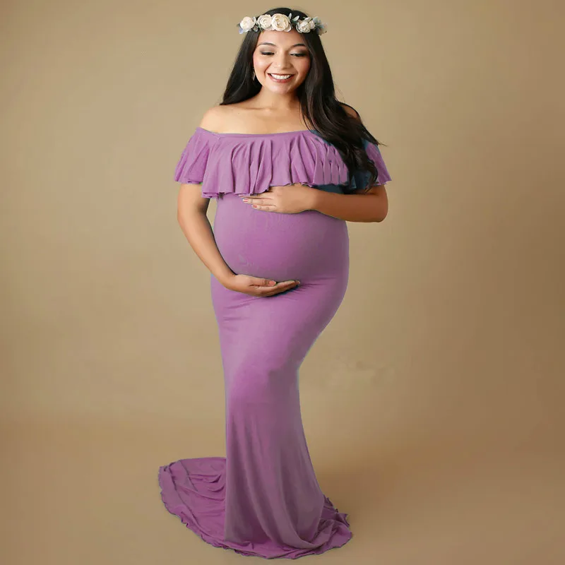

BAHEMAMI Maternity Dress Maternity Photography Props Sexy Maxi Dress Elegant Fancy Pregnancy Photo Shoot Women Long Dress