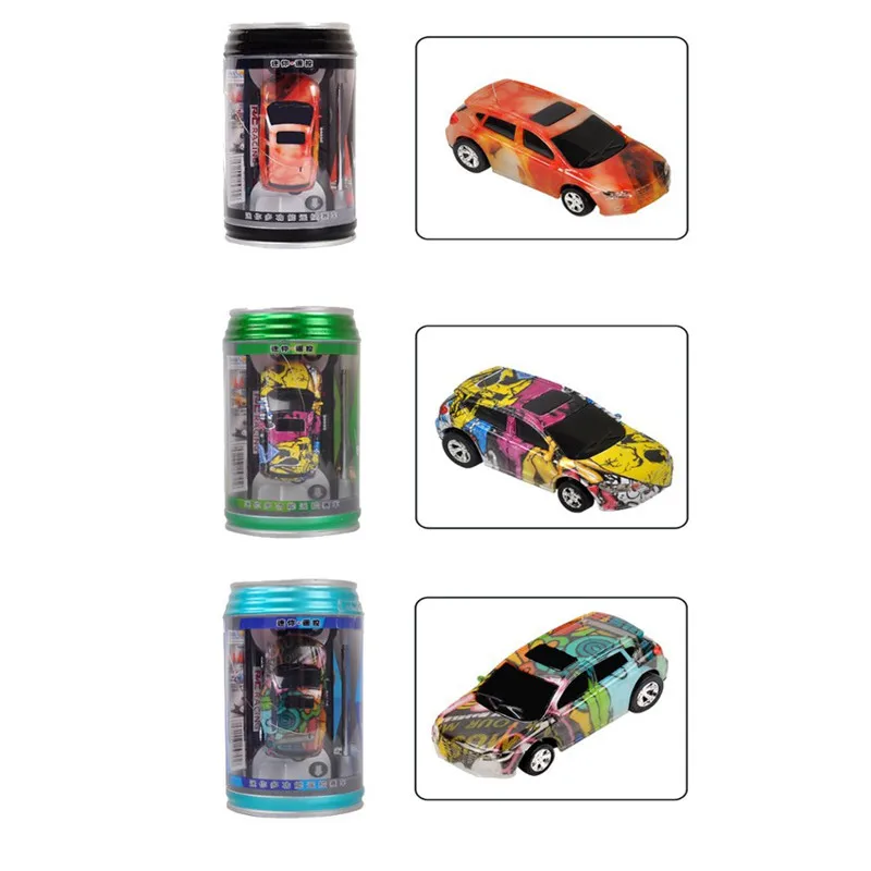 

Newest 1PC W/ LED Light Radio Control Micro Racing Car 4 Frequencies Toy Mini Coke Rc Car For Kids Children Presents Gifts