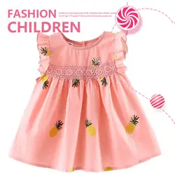 Dejo одежда для маленьких девочек 2019 летнее платье новорожденных хлопок ананас без рукавов платья малышей