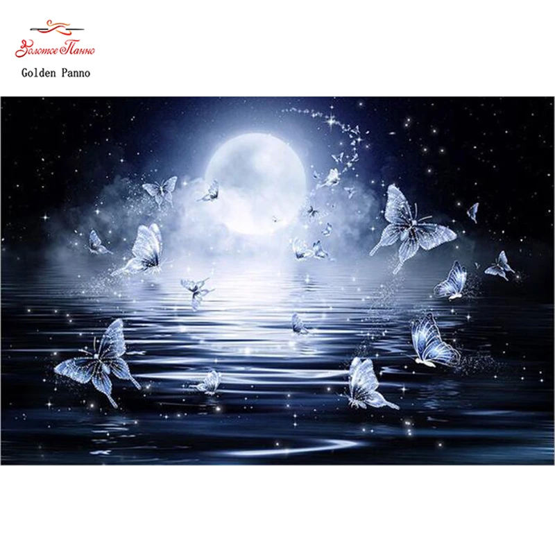 

Diamond Painting Full Square 5D Diy Daimond Embroidery Diamant Mosaic Sale Displasy Broderie Diamant white butterfly moon Light