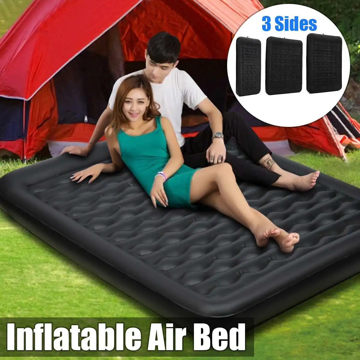 

SGODDE Travel Air Mattresses Bed Inflatable Downy Sleeping Rest Cushion Portable With Electric Air Pump For Bedroom Camping