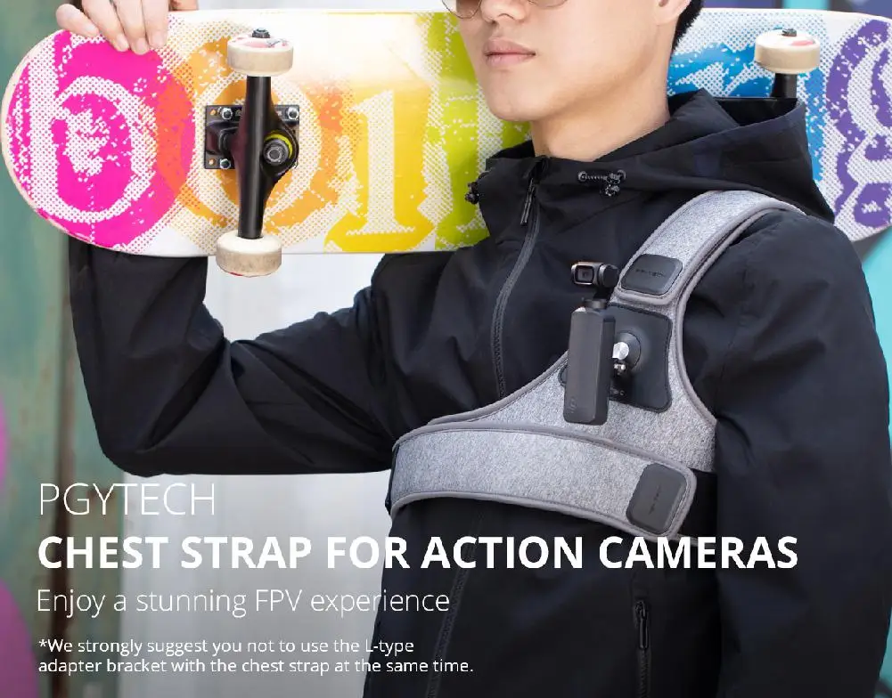 

PGYTECH Chest Strap for DJI Osmo Pocket Gopro hero 7 6 Xiaomi yi 4K Action Camera Chest Mount Harness for Insta360 SJCAM SJ4000