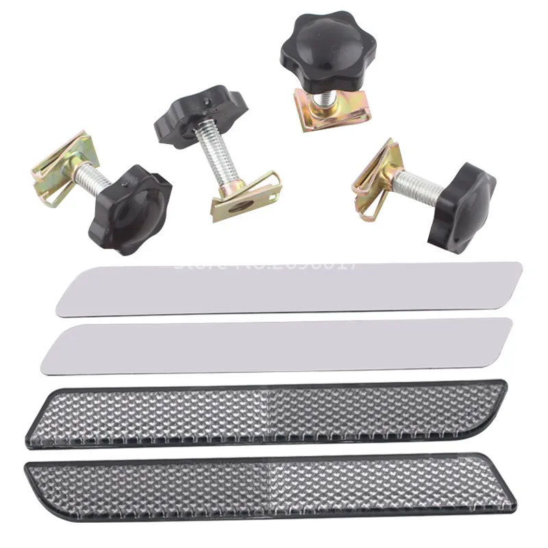 1 Pair Motorcycle Hard Saddlebags Clear Side Visibility Reflectors+Theft Deterrent Lock Fits For Harley |