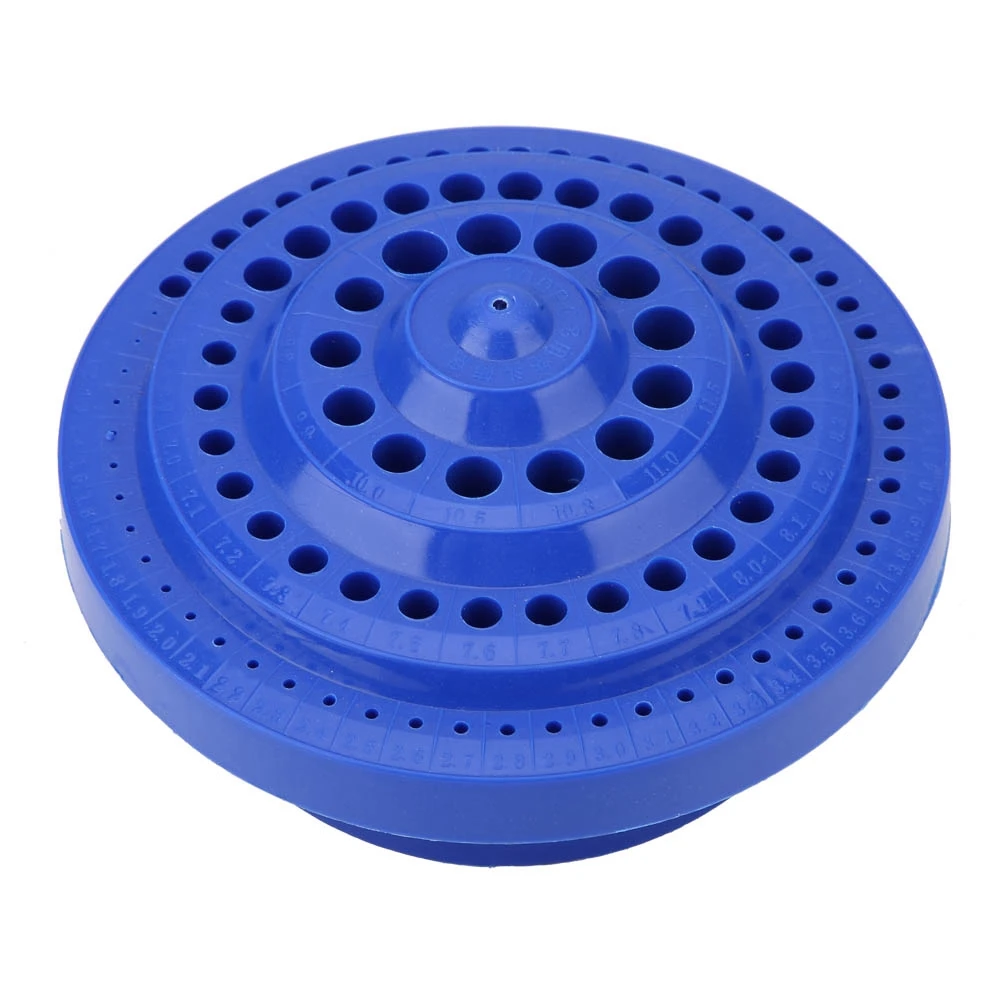 

1-13mm Round Shape Hard Plastic Drill Bit Organizer Storage Case Stand 100pcs Hole