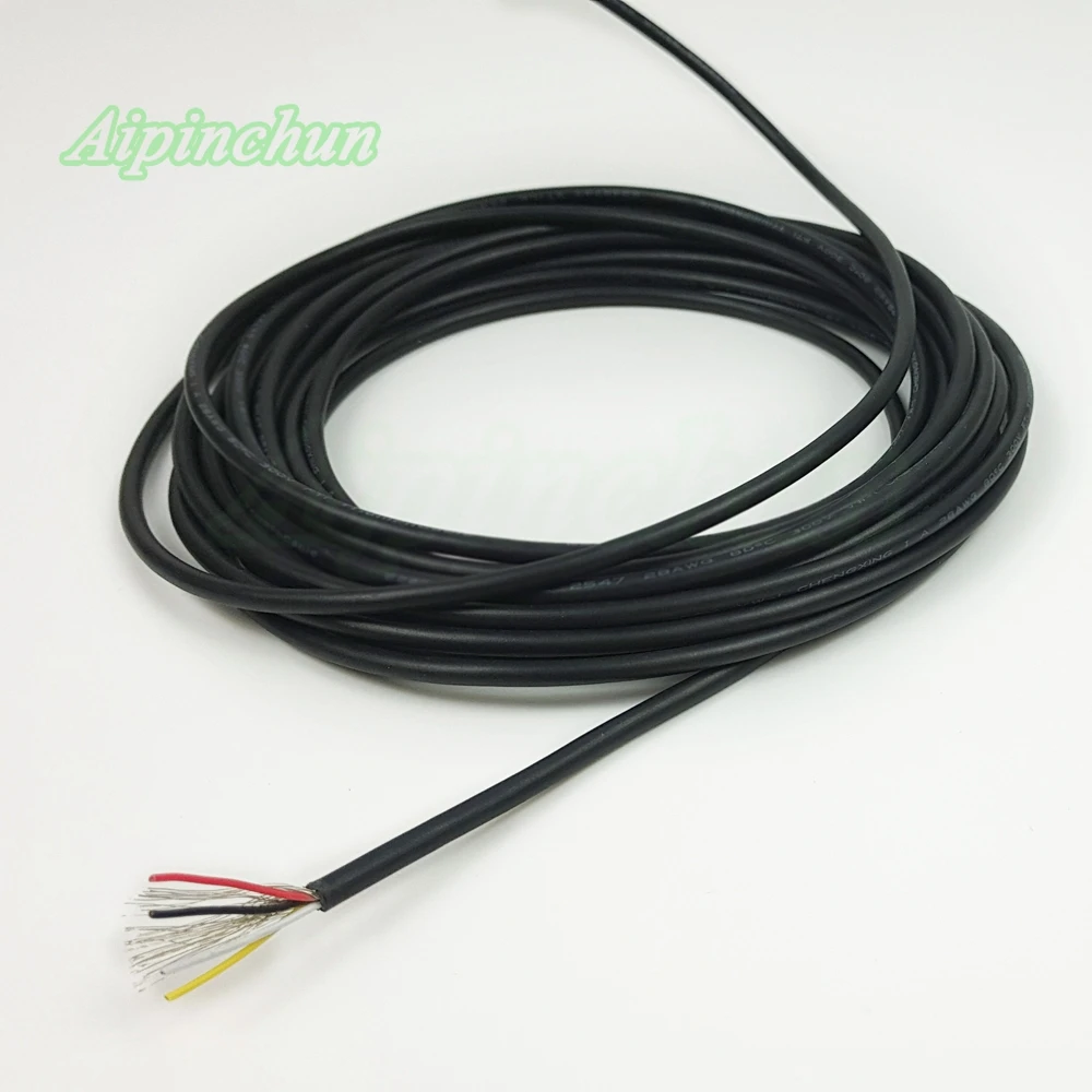 Aipinchun 2 метра 3 4 5 ядер экранированный провод UL 2547 28AWG 1 канал кабель аудиосигнала