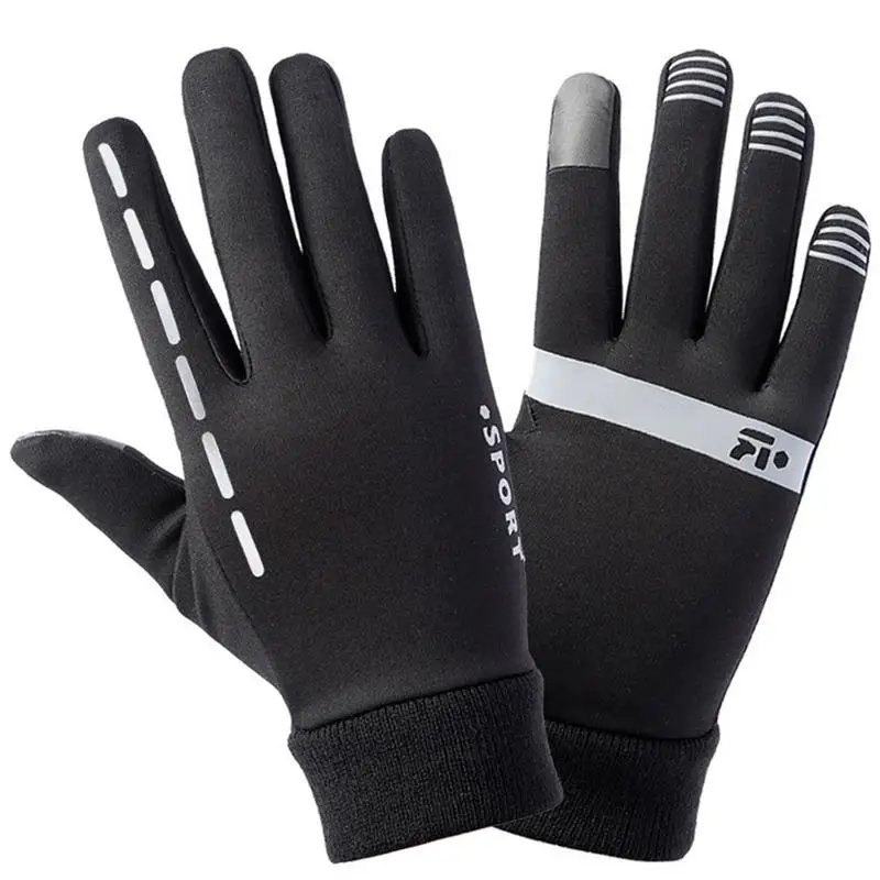 

Sports Running Cycling Gloves Men And Women Grab Velvet Reflective Gloves Antiskid Touch-screen for Riding Travel Outdoor