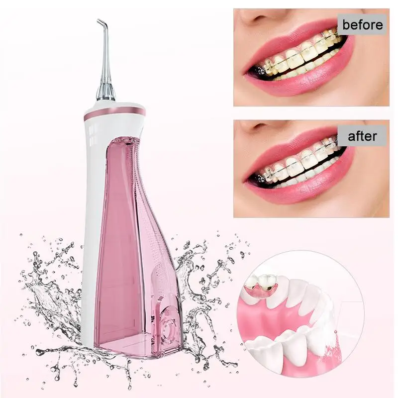 

Electric Water Flosser Oral Irrigator Portable Smart Tooth Cleaner USB Rechargeable With 4 Jet Tips For Home And Travel