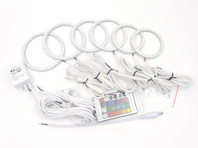 Buy For Mitsubishi Lancer Evo 7 8 9 2002-2007 Excellent RF Bluetooth Controller Multi-Color Ultra bright RGB LED Angel Eyes kit