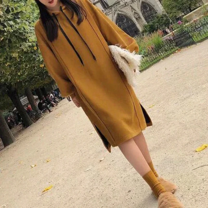 

Winter Clothes Maternity Clothing Pregnancy Wear Velvet Hooded Coat Solid Color Pregnant Women's Long Coat Loose Hoodies