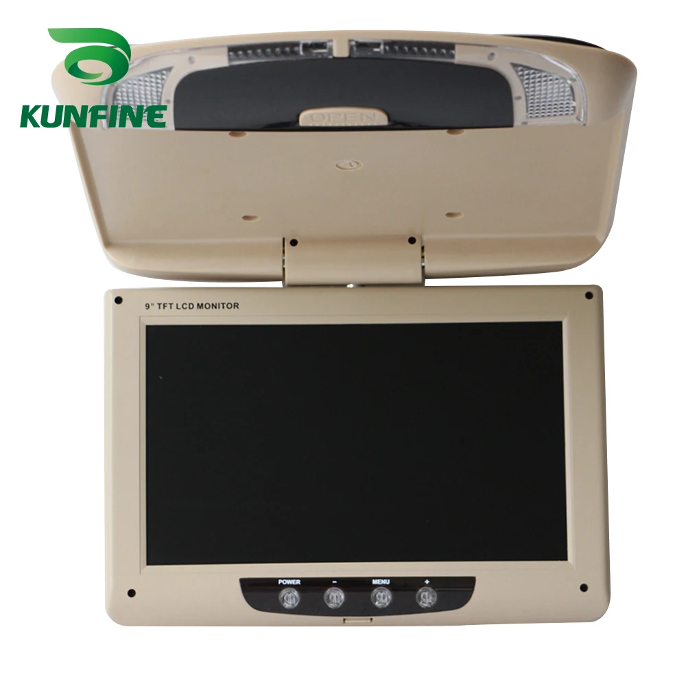 KUNFINE 9 дюймов монитор крыши автомобиля LCD Flip Down экран потолочный мультимедийный