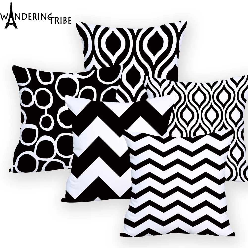 

Cushion Cover Geometric Black Decorative Pillow Discount Pouf Pillows Geometric Pillowcase Cover Home Decor Sofa Custom Printed