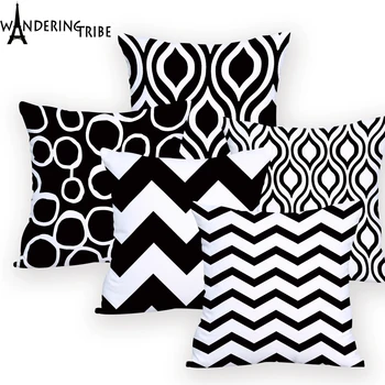 

Cushion Cover Geometric Black Decorative Pillow Discount Pouf Pillows Geometric Pillowcase Cover Home Decor Sofa Custom Printed