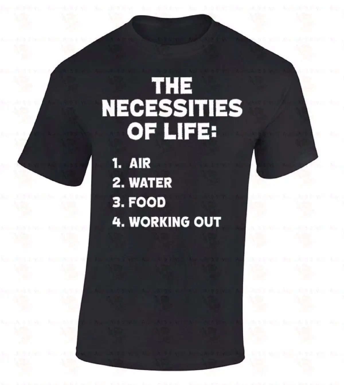 

Printed Round T Shirt Cheap Price Crew Neck Men Casual Short The Necessities Of Life Air Water Food Working Out Cool Tee Shirts