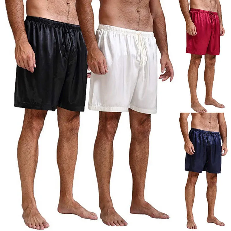 HIRIGIN Mens Silk Satin Pajamas Pyjamas Shorts Lounge Beach Shorts Boxer Free Sleep Bottoms S~XL HIRIGIN Mens Silk Satin Pajamas Pyjamas Shorts Lounge Beach Shorts Boxer Free Sleep Bottoms S~XL