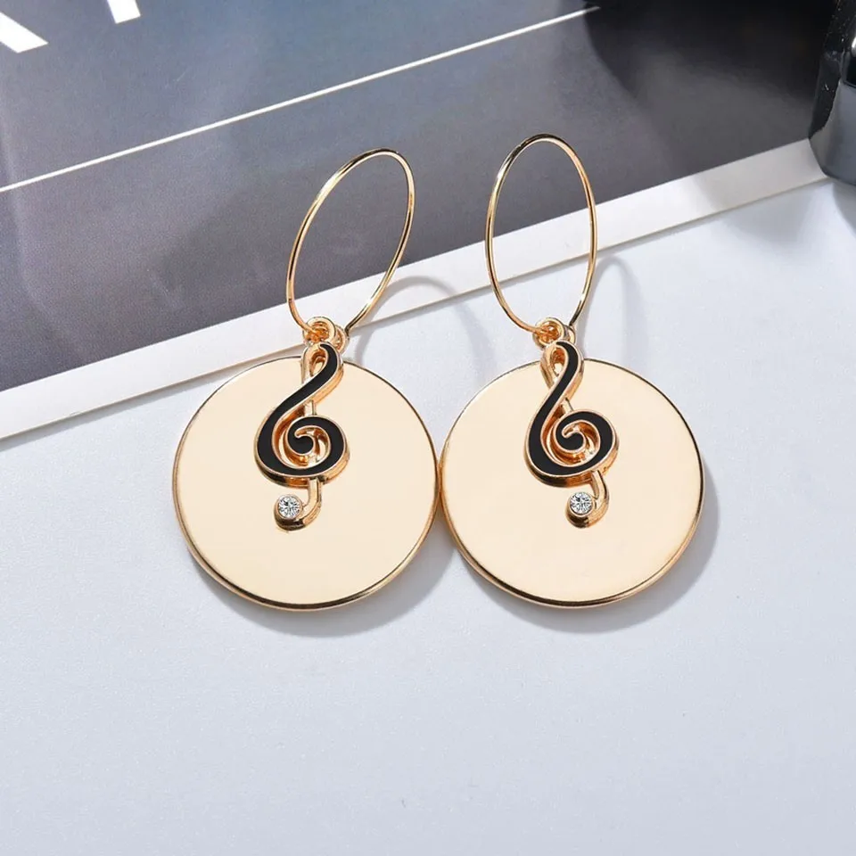 

Fashion Women Music Pause Note Design Drop Earrings For Wedding Party Trendy Jewelry Female Cute And Romantic Handmade Earings