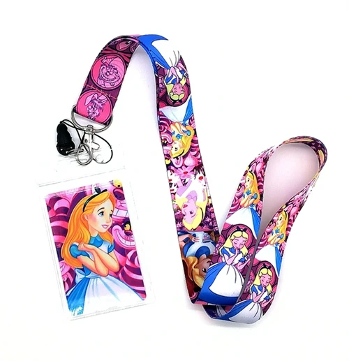  new 1 pcs Cartoon Alice Princess Neck Strap Lanyards Card Holders Bank Neck Strap Card Bus ID Holde
