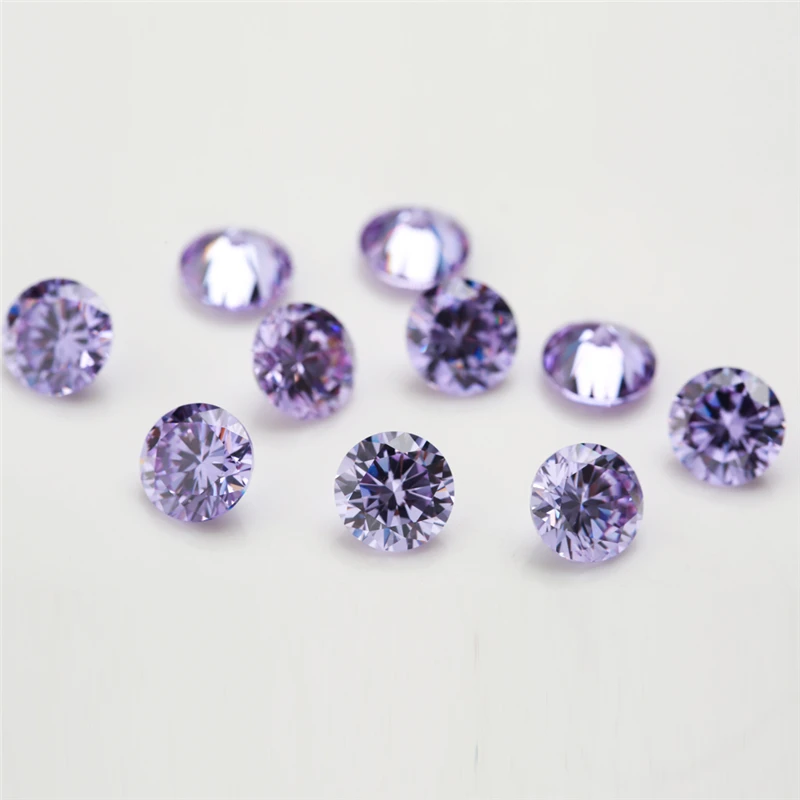 

10pcs/lot 4.0~20mm Round Shape Loose CZ Stone Lavander Color AAAAA Cubic zirconia Synthetic Gems For Jewelry DIY Stone