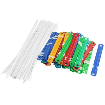 

50 Pcs Office School Colorful Plastic Binding Two-Piece Document Paper Fasteners
