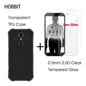 

2.5D Clear Tempered Glass Screen Protector For AGM A9 Pro Matte Black TPU Back Cover Case For AGM H1 X2 X3 Protection LCD Film