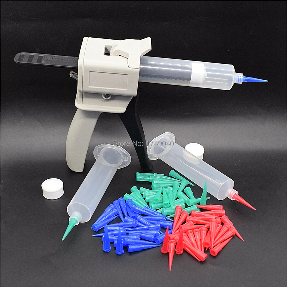 

30ml Glue Gun Manual Caulking Gun UV Glue Applicator 30cc Glue Dispenser Syringes Barrel 18G 22G 25G Tapered Dispensing Tips Set