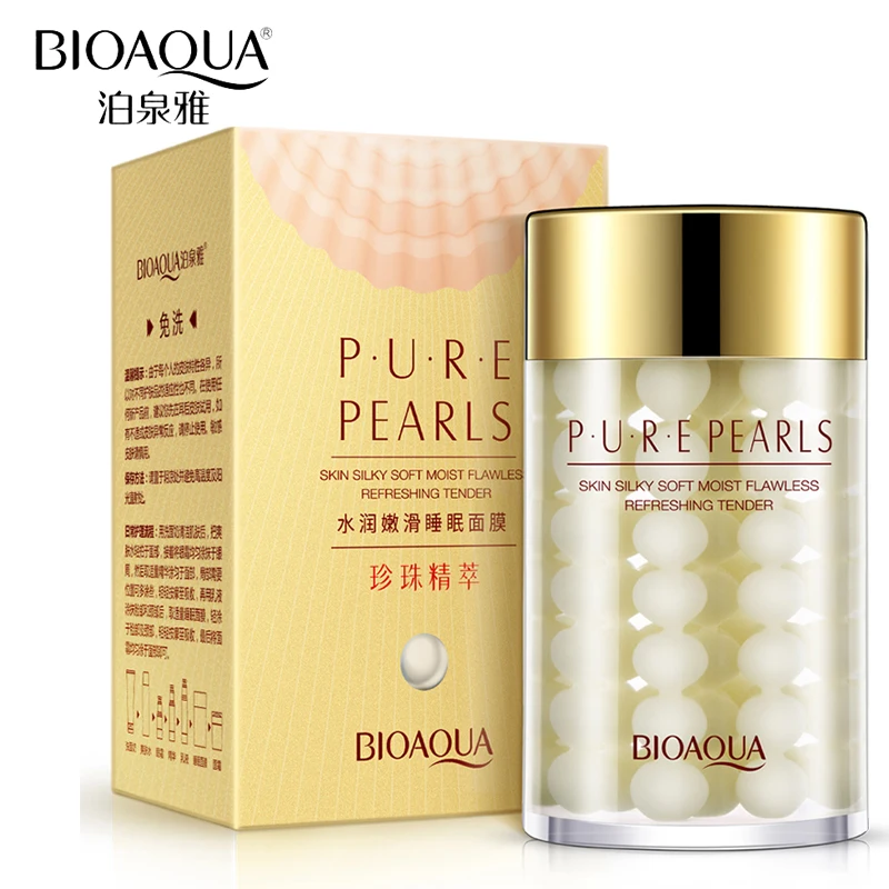 

BIOAQUA Natural Pearl Moisturizing Sleeping Mask Face Care Anti Wrinkle Hydrating Oil-Control Night Facial Mask Skin Care Cream