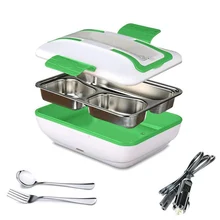 Lunch Box, Portable Electric Heating Lunch Warmer Box with Removable Stainless Steel Container Food Heater and a Car Charger (