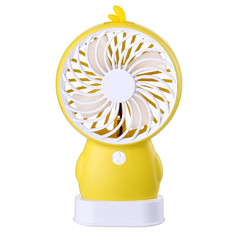 

Cartoon Duckling Penguin Mini Handheld Portable Fan Usb Mute Second Gear Vigorous Four-Leaf Fan 5V