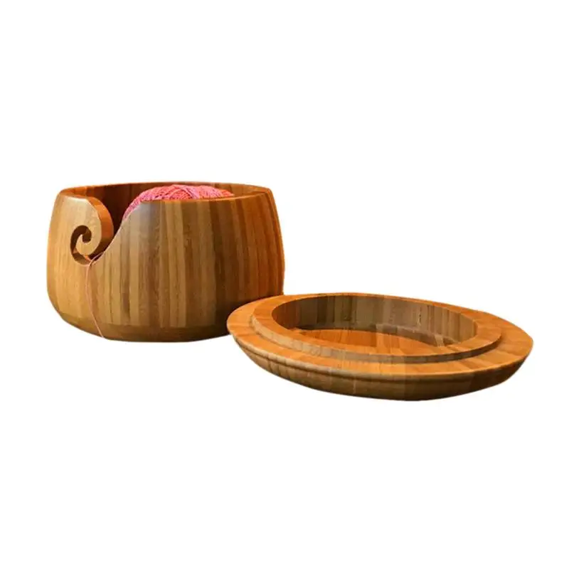 Bamboo Knitting Bowls Fo Yan, Oval Cochet Yan Holde With