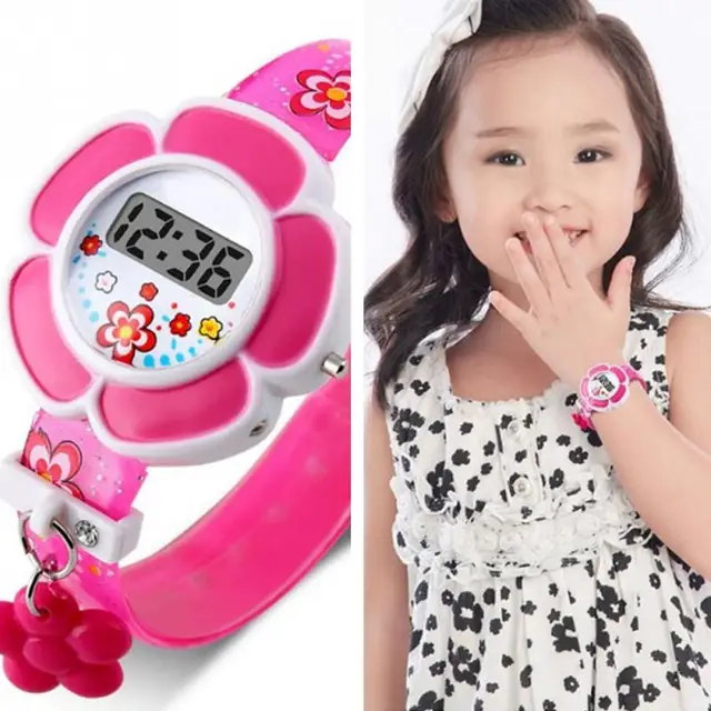 Cute Kids Watches Flower Lovely Children Watches Cartoon Silicone Digital Wristw Cute Kids Watches Flower Lovely Children Watches Cartoon Silicone Digital Wristw