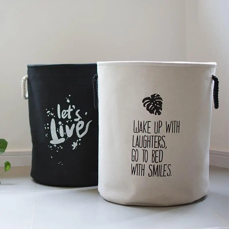 النسيج سميكة الجوت تخزين دلو طوي اضافية لعبة كبيرة الملابس المنظم سلة الغسيل