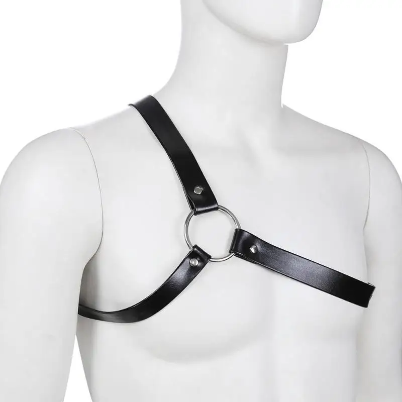 Male Leather Lingerie Sexual Chest Harness Men Adjustable Rave Gay Clothing BDSM Fetish Full Body Harness Belt Strap For Sex
