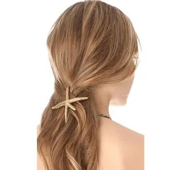 

Sea Star Hair Clip Natural Fashion Starfish Hairpins Sea Star Hair Clip Holder Hair Accessories for Women