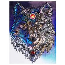 Фото на заказ! Специальная форма вышивка бисером, животное волк картина из страз DIY Алмазная картина вышивка крестиком домашний декор